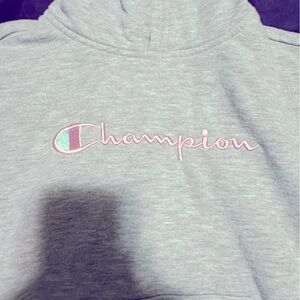 Champion girls size 6x, gray in color. Long sleeve hooded sweatshirt